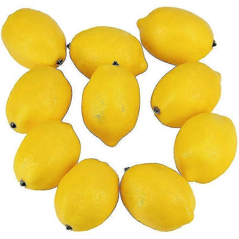 20 Pcs limões artificiais falsos limões falsos limões frutas em amarelo 3 polegadas de comprimento x 2 polegadas de largura ha