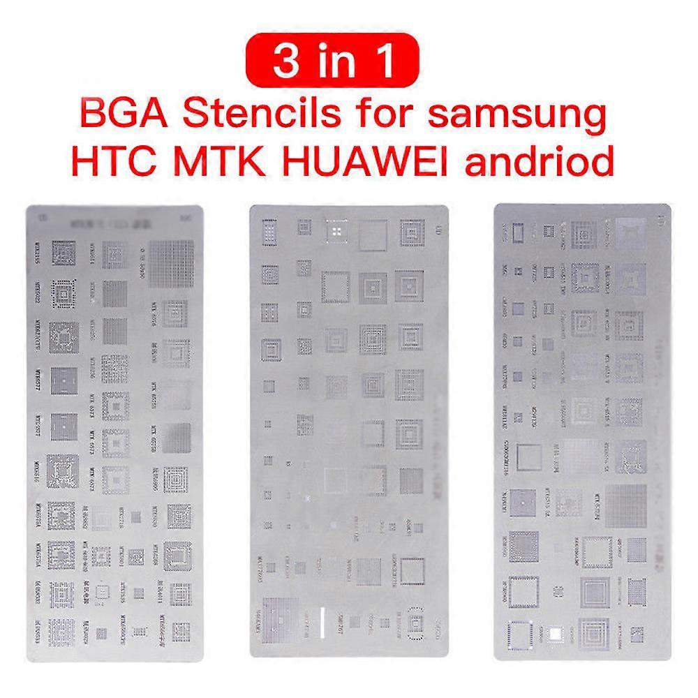 3pcs Kit BGA Stencils For MTK Samsung HTC Huawei Android IC Reballing Repair