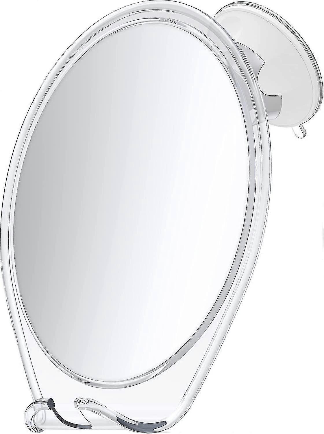 Shower Mirror Fog Free Shave - With Suction Cup, Shower & Rotary Shaver Holder, Mirror,Bathroom Mirror (White)