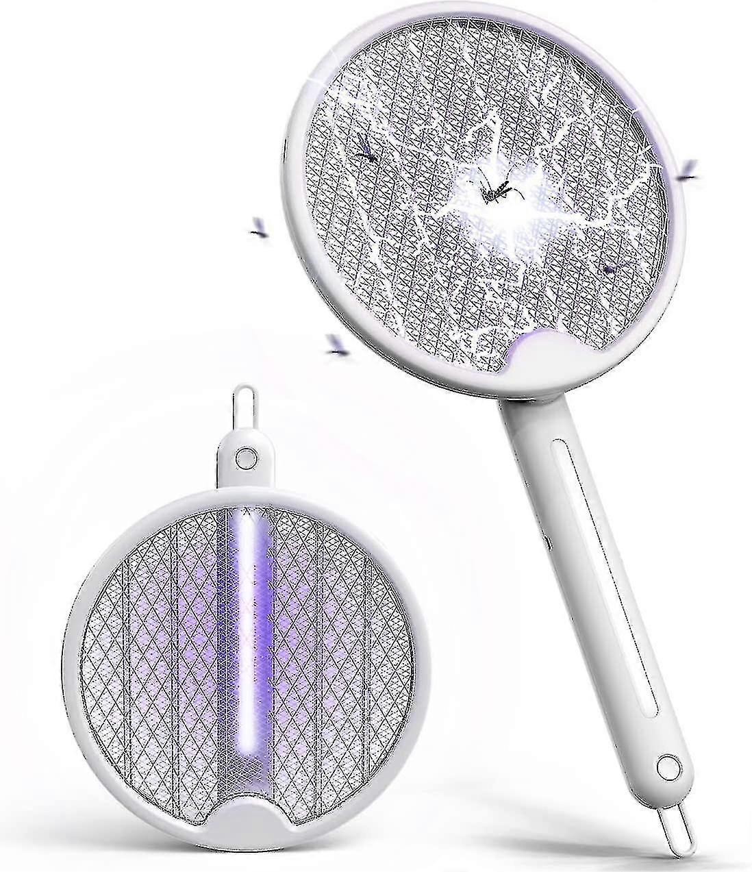 4000V Electric Fly Swatter Foldable USBCharging Bug Zapper with 1200mAh Battery for Mosquitoes Insects Pests