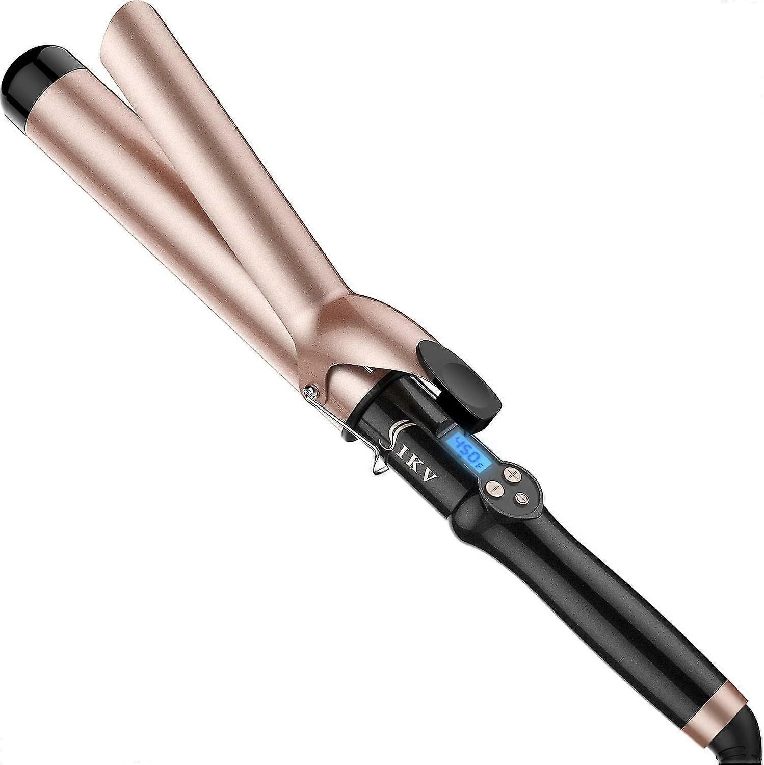 1 1/2 polegadas extra longo barril de curling ferro, 1,5 polegadas barril grande para cabelo longo cerâmica turmalina zuan