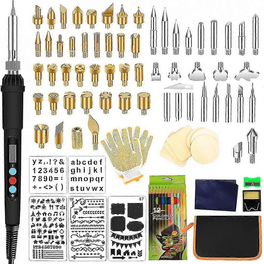 Wood Burning Kit, Professional Wood Burning Tool Pen Set 110 Pcs Pyrography RMZ