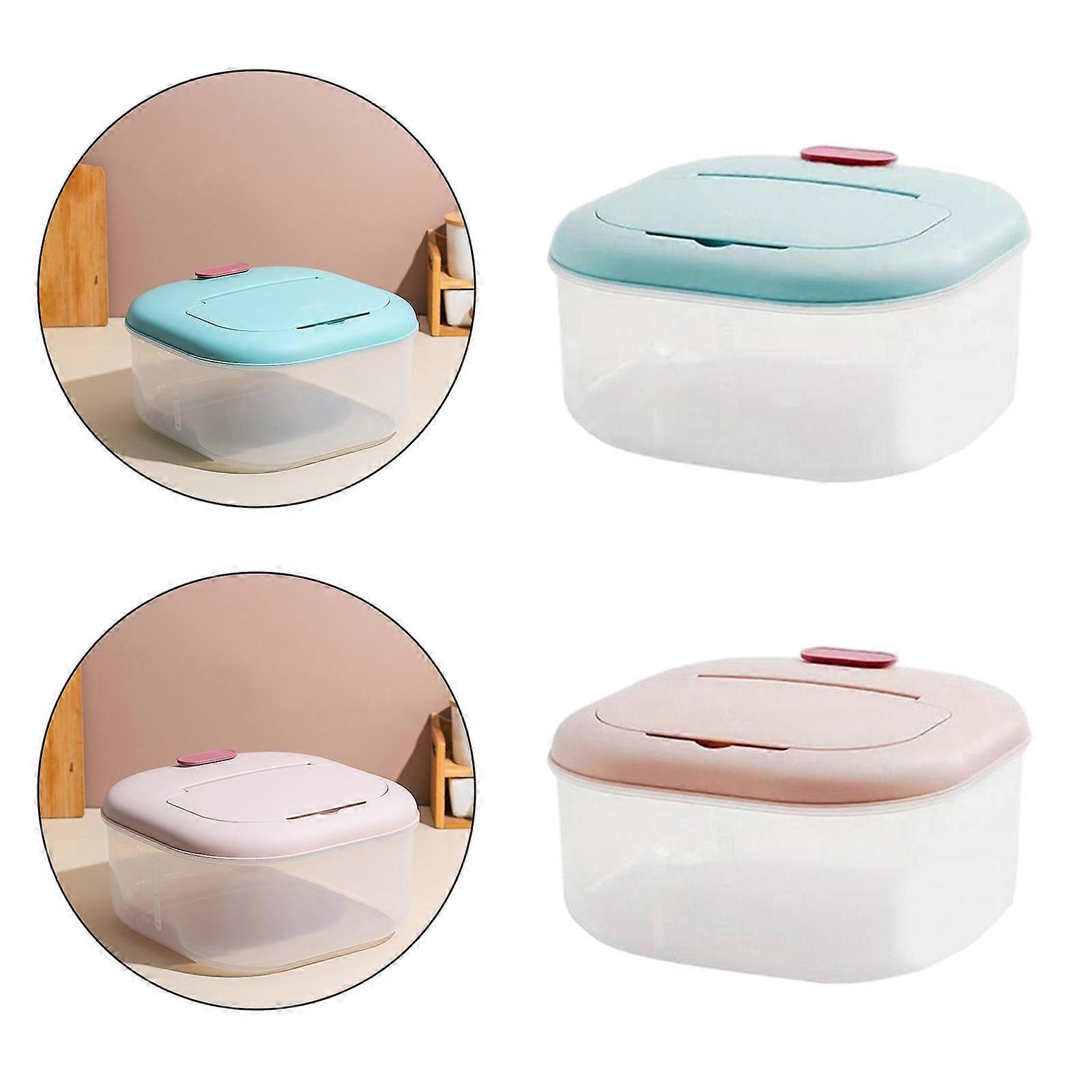 2Pieces Large Rice Storage Container Cereal Dry Fruits Grains Storage Container Bin Airtight Moisture-proof for Home Kitchen
