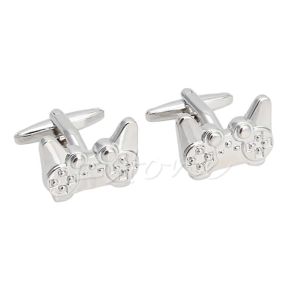 1Pair Men's Stainless Steel Cufflink Silver Game Consoles Handle Cuff Links Hot