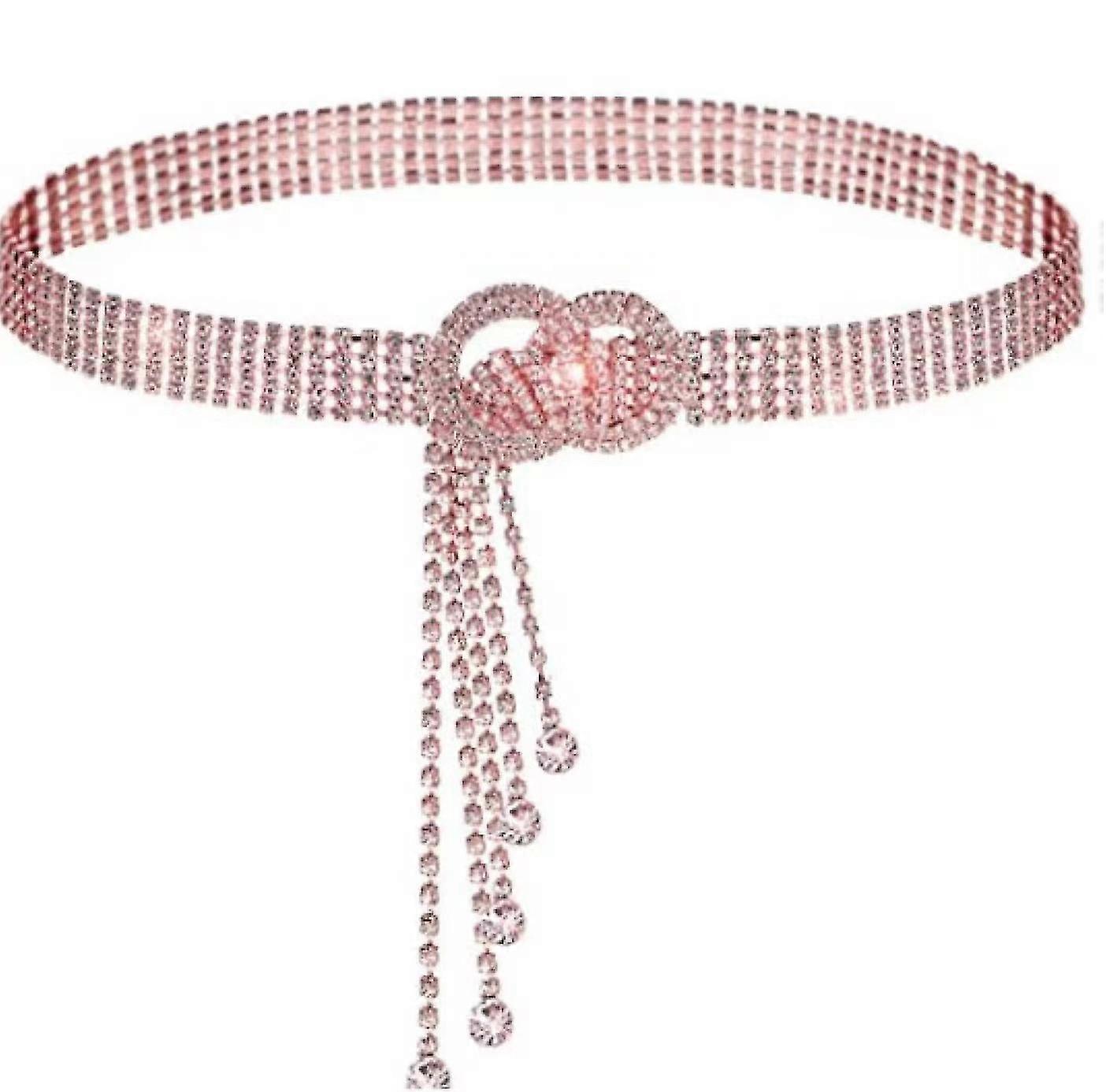 Höftbälte Mode Dubbel Ring Diamond Chain Bälte Klänning Bälte