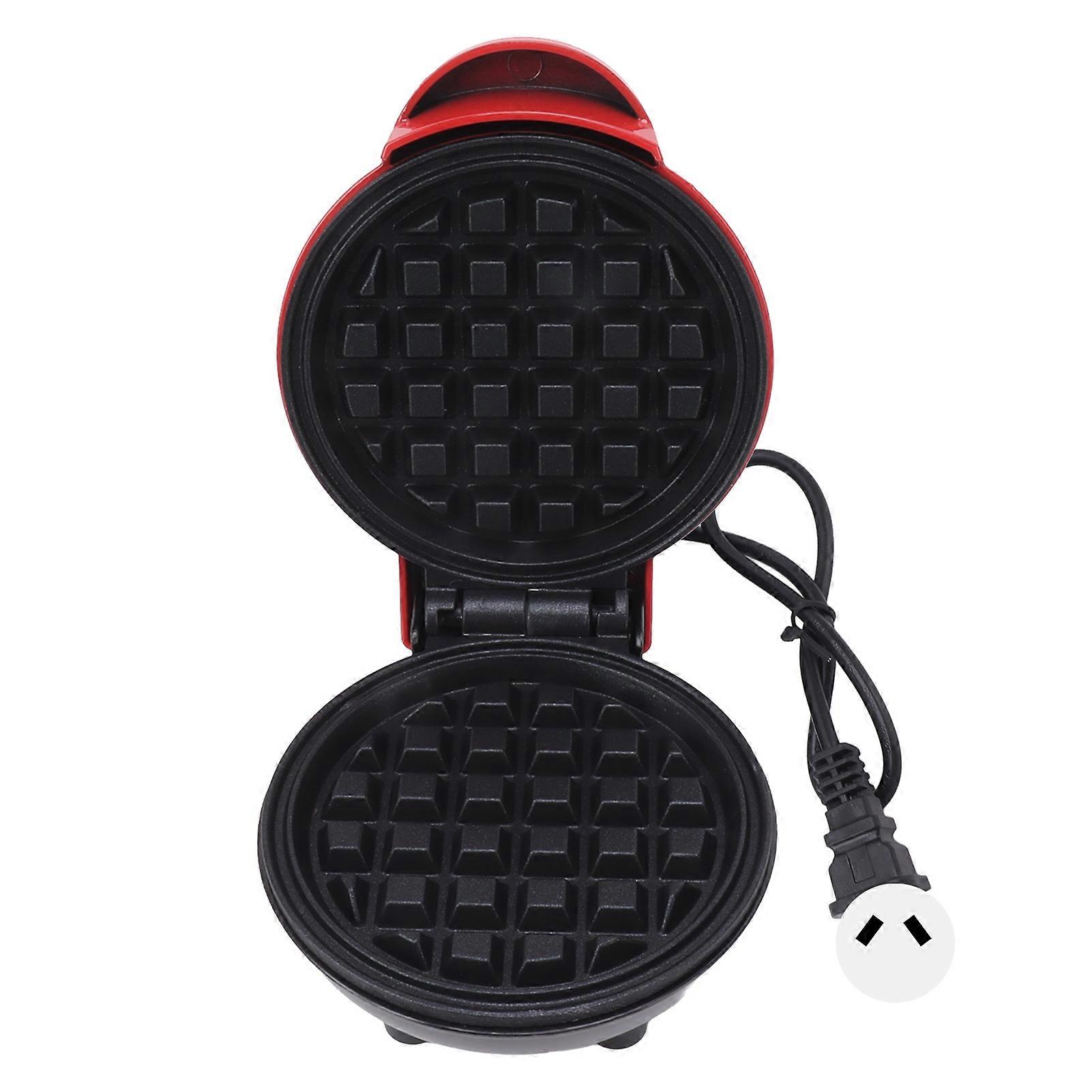 Mini Waffle Maker Stick Proof Double Sided Round Multifunctional Breakfast Machine for Toast Sandwich AU Plug 220V Red