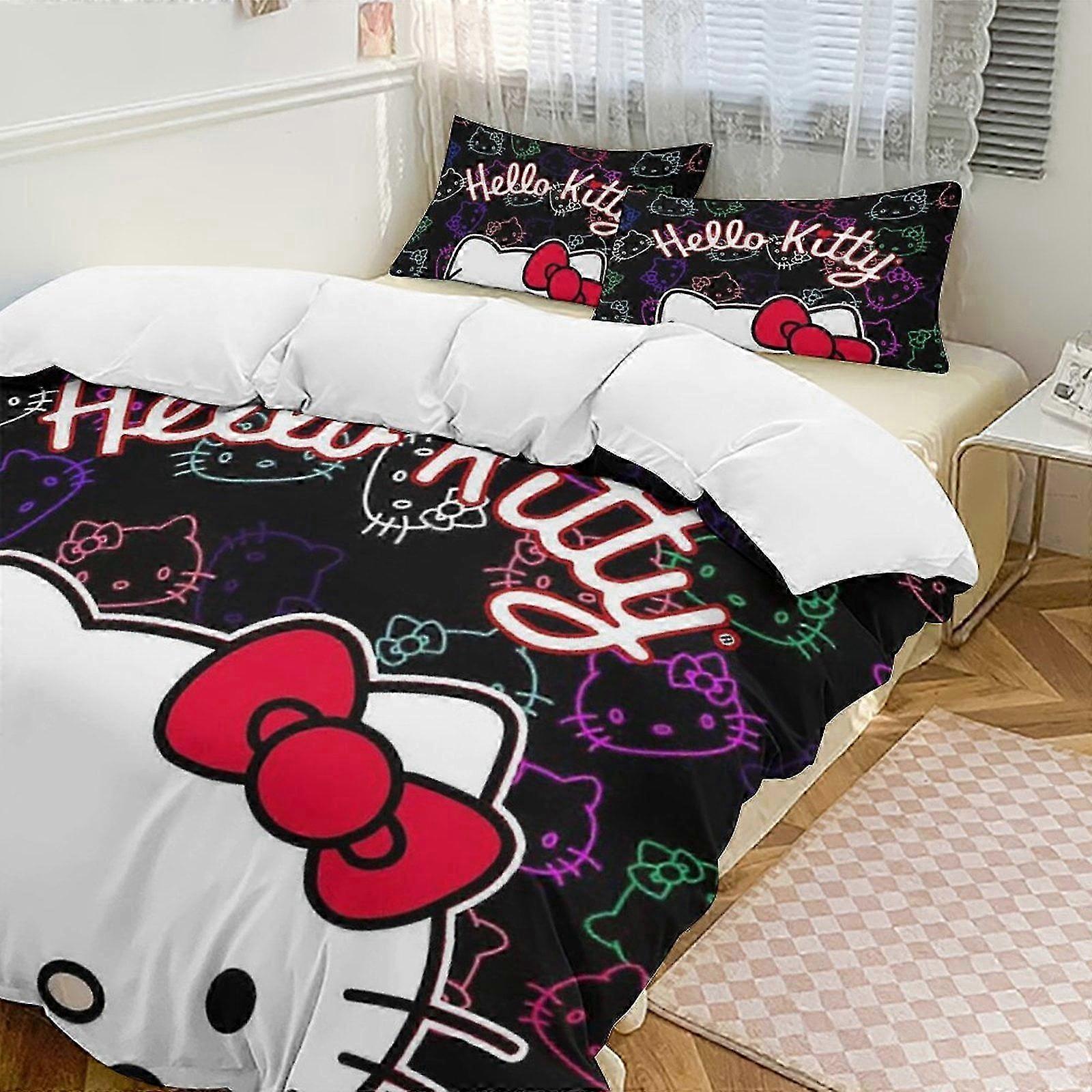 Hello Kitty -Piece Twin Bed Set - Includes Single Comforter And Pillowcases Bedding - Fade Resistant Microfiber - Hello Kitty