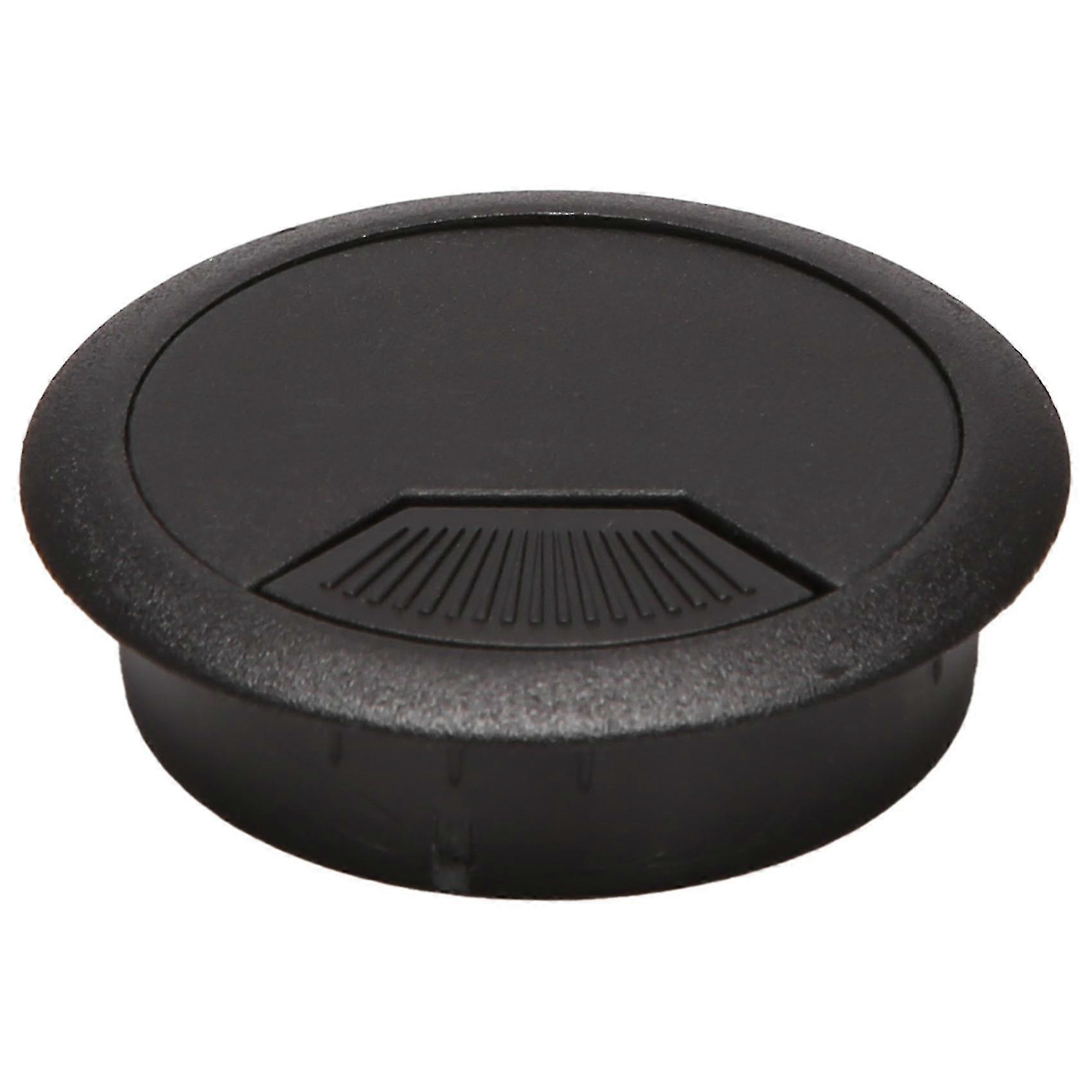 قطعتان من حلقات تثبيت كابل سلك المكتب بقطر 50 مم وغطاء فتحة باللون الأسود