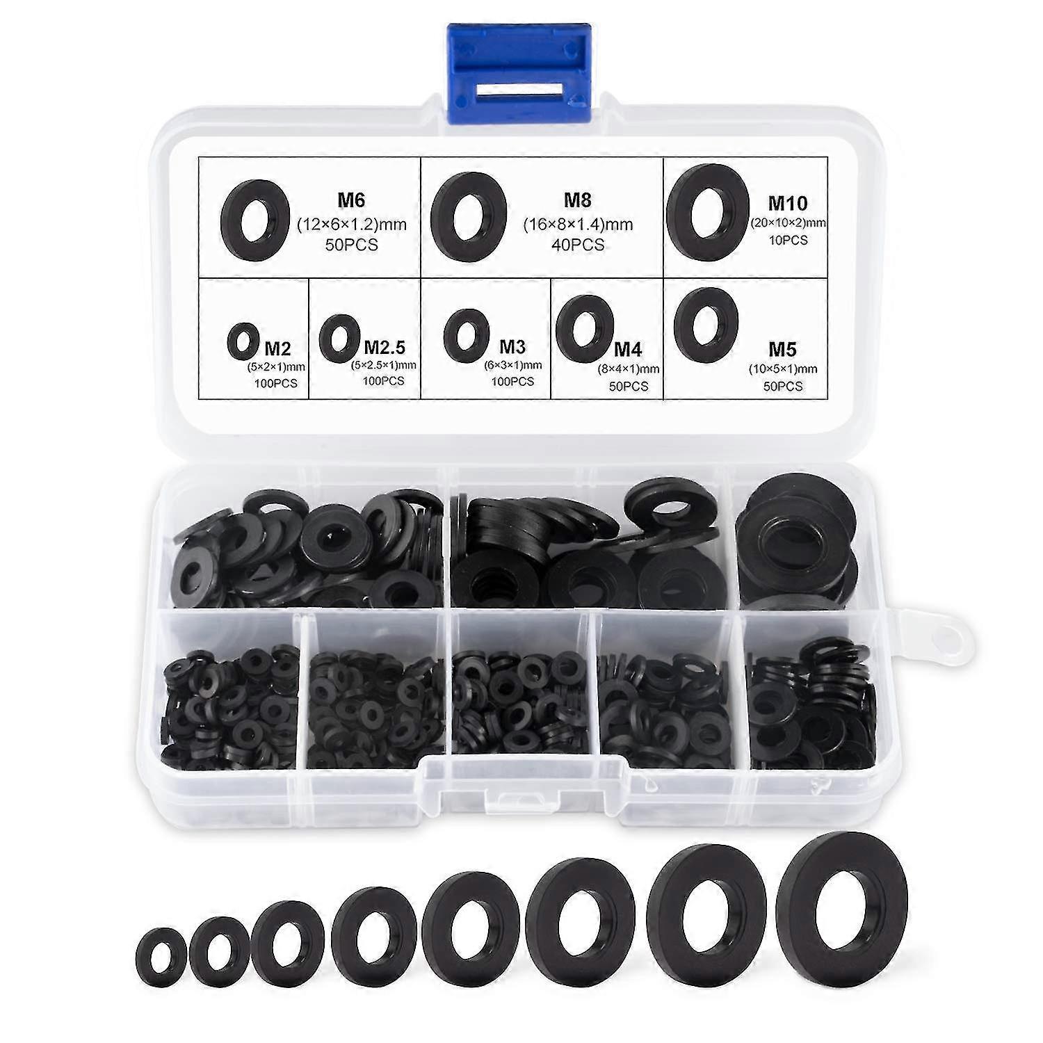 Black Plastic Washers, Mechanical Washer, Washer Assortment M2 M2.5 M3 M4 M5 M6