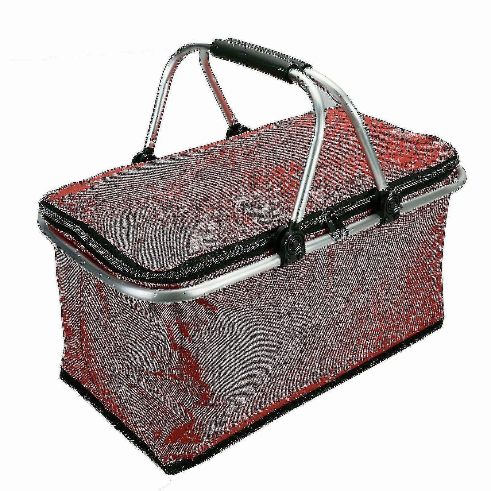 upgrade 30l Insulated Folding Picnic Cooler Bag Box Camping Shopping Cool Hamper Basket-