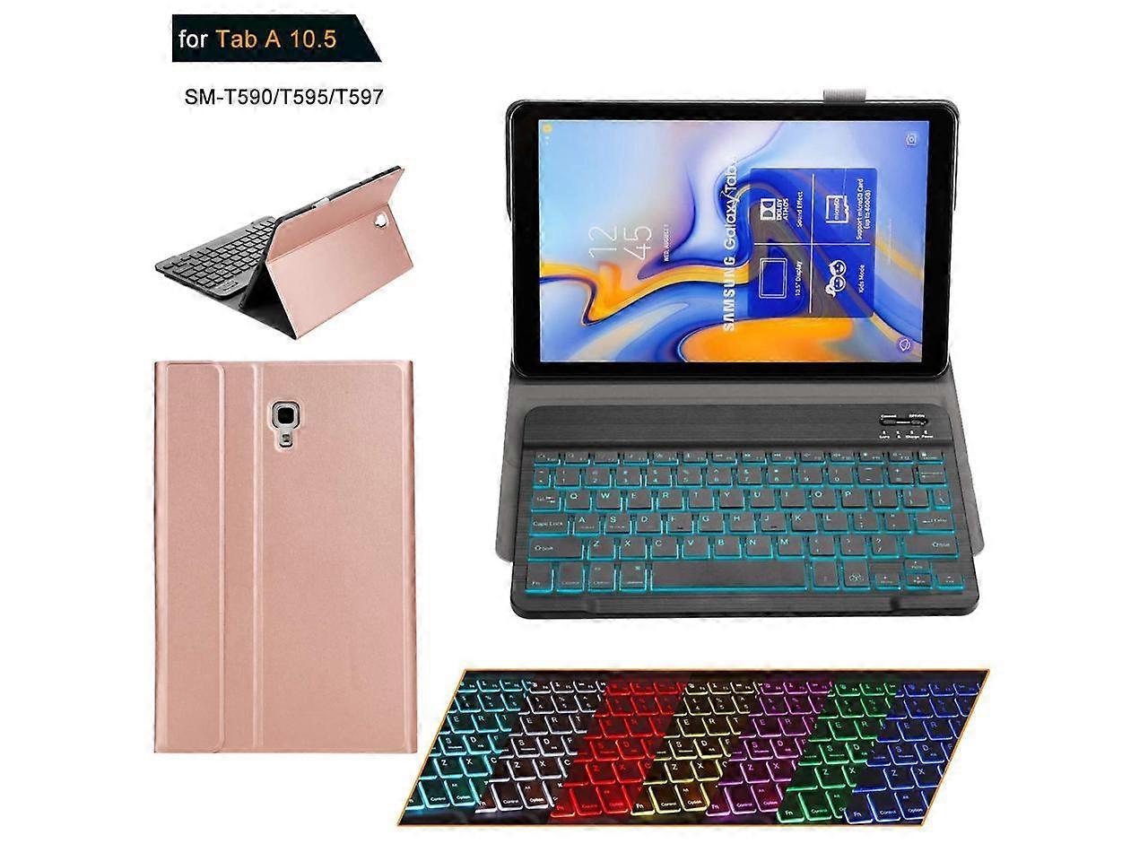 Galaxy Tab A 10.5 Keyboard Case - 2018 Model SM-T590 / T595 / T597 - Slim PU Leather Cover - Removable Bluetooth Wireless Keyboard - Ultra Thin & Ligh