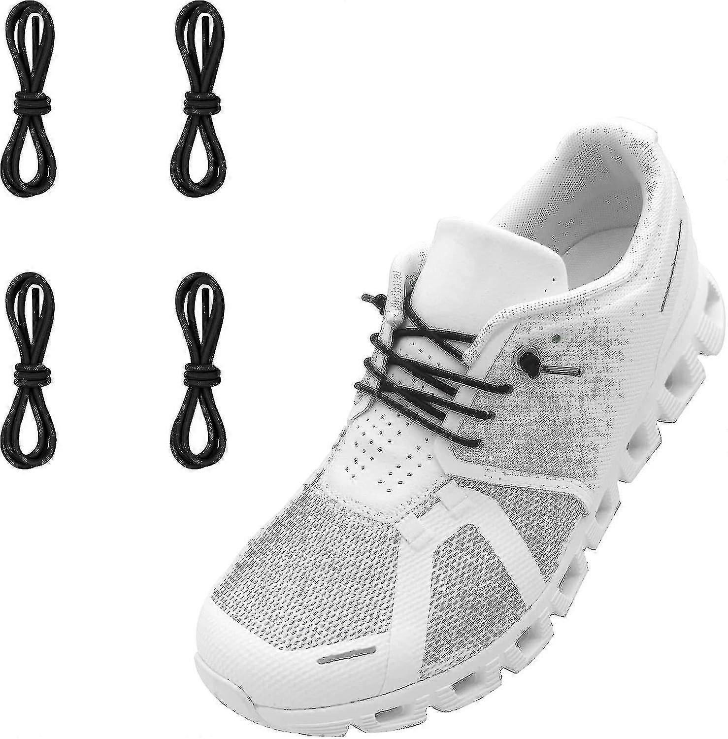 Ndtezugt 2 Pairs 1/10" (2.5mm) Elastic Thin Shoe Laces, Stretch Round Shoelaces Shoe Strings Replacement For On Cloud Sneaker