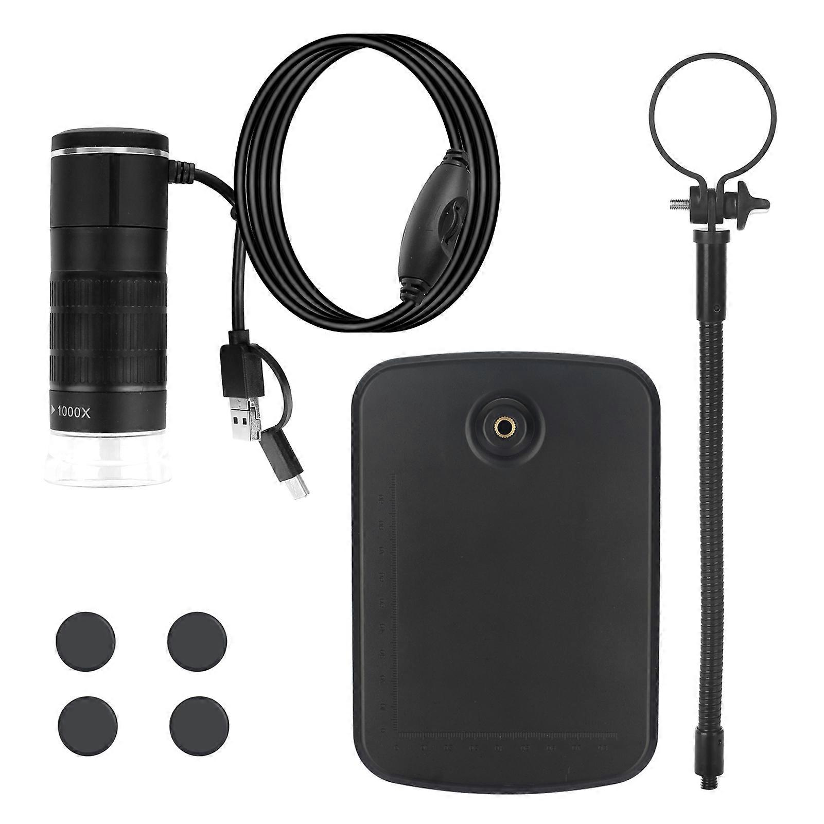 3-in-1 Digital Microscope 1000X Magnification HD 1080P Mobile Phone Microscope with Type-C+Android+Computer 3 in 1 Cable