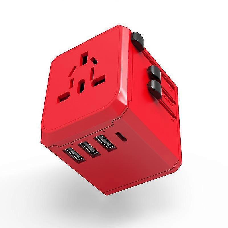 Universele reisadapter wereldwijd multistekker uk eu au us 4 usb-poortoplader -GSL
