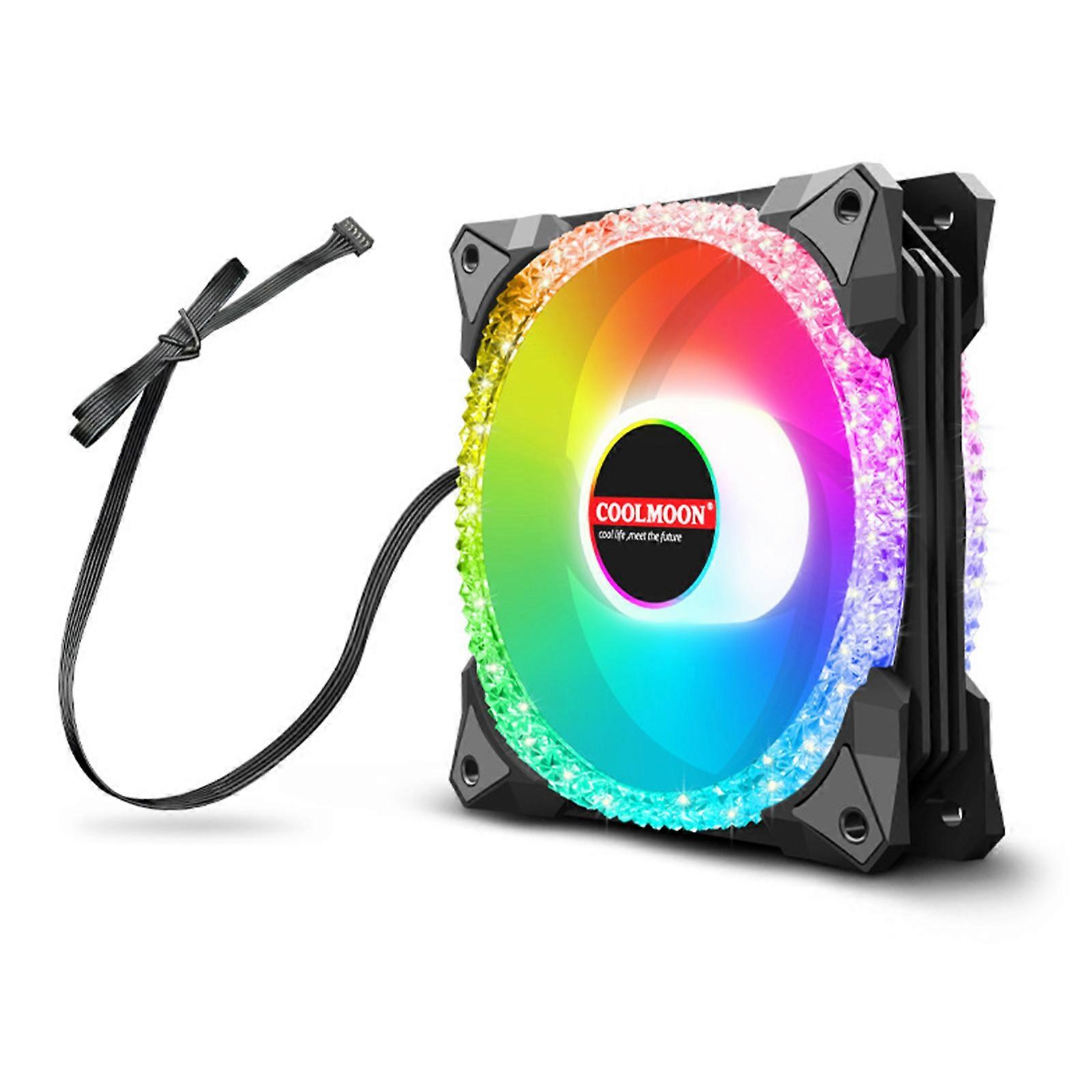 Coolmoon Chassis PC Fan Adjust RGB Cooling 120mm Silent Control Computer Cooler