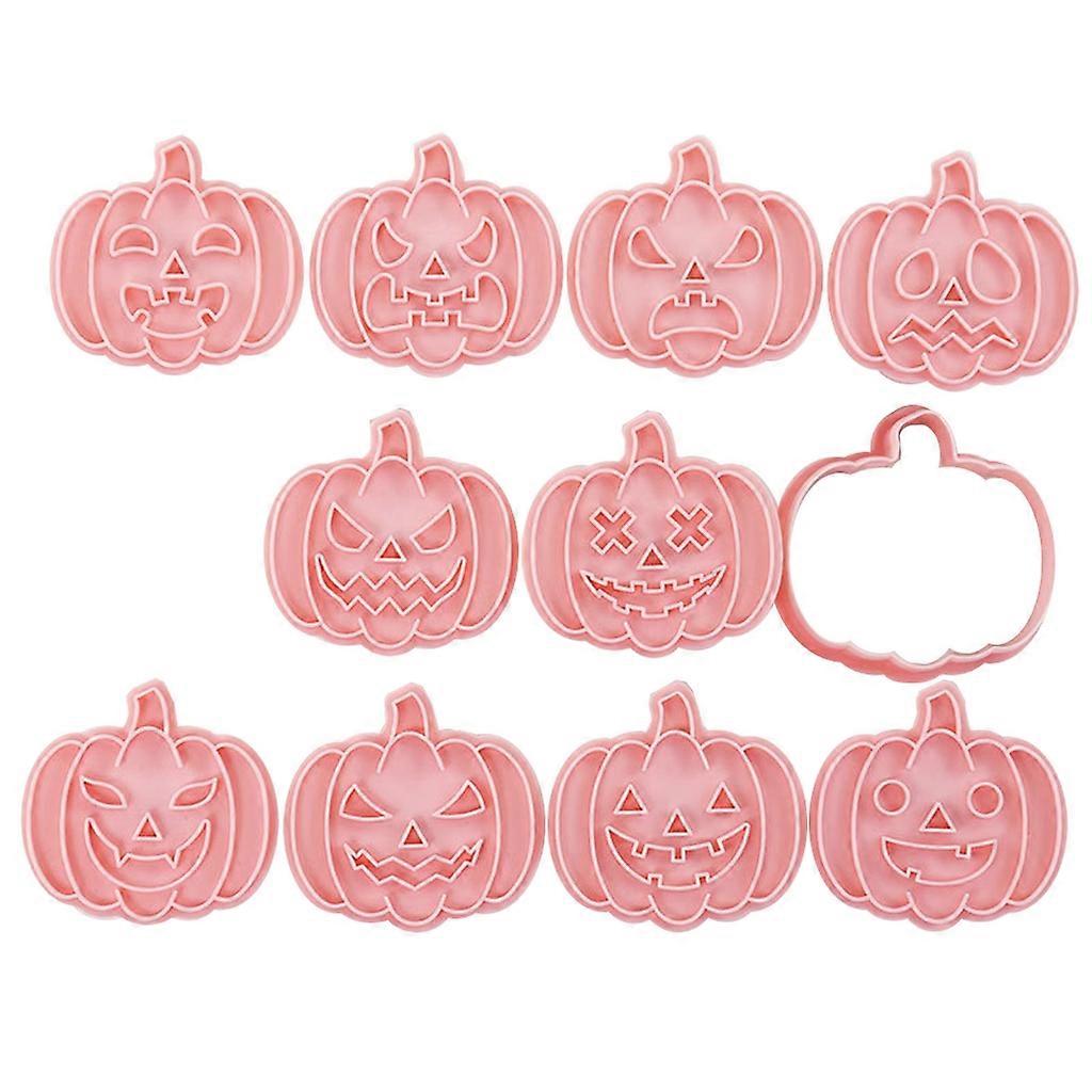 10Pcs Halloween Pumpkin Pattern Cookie Cutters Biscuits Mold Cookie Stamps