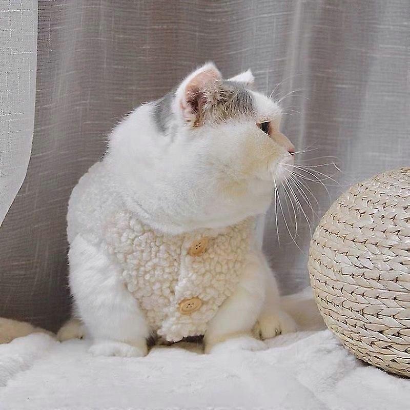 Cat Clothes Cat Autumn Winter Cold Sherpa Pure Color Vest Dog Clothes Pet Clothes Pet Supplies Pet Accessories Clothes for Cats