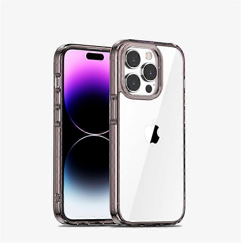 Case for iPhone 14 6.1 inch, Shockproof Protective Case, Clear Back Anti-Scratch Cover (Black)