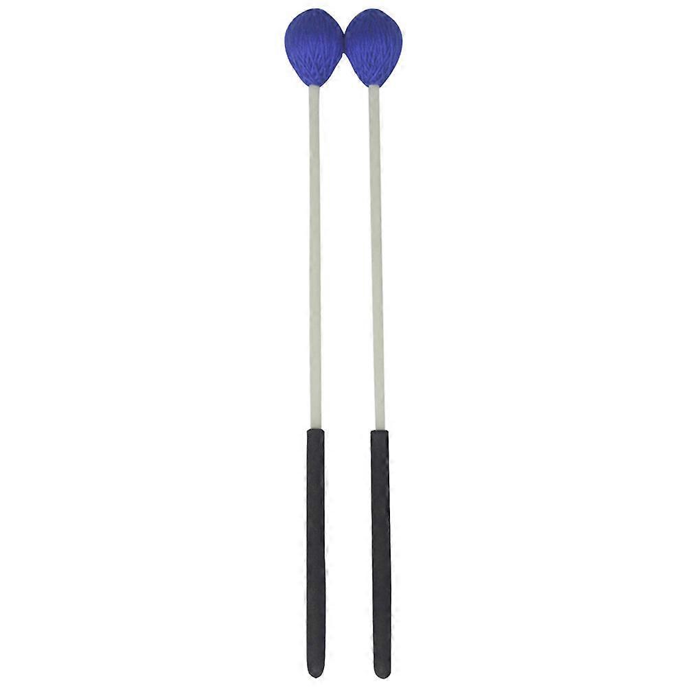 1 ζευγάρι μεσαίο πληκτρολόγιο Marimba Mallets Μπλε σκληρή κεφαλή νήματος με λαβή οξιάς (μπλε)