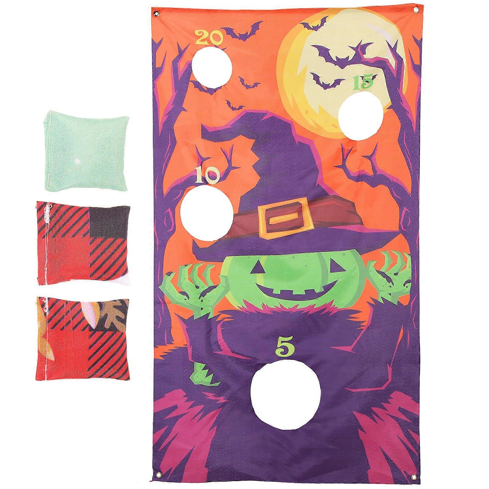 1 Set of Halloween Sandbag Banner Party Bean Bag Toy Interactive Toss Game Plaything