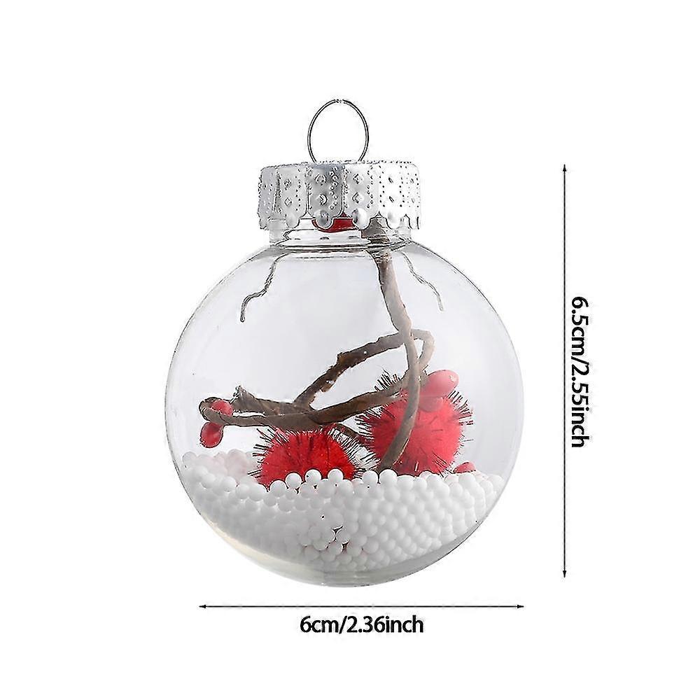 2/5st 6cm Transparenta julbollar Hängen för julgransdekoration Klara kulor Hängande prydnader Jul 2023 Navidad