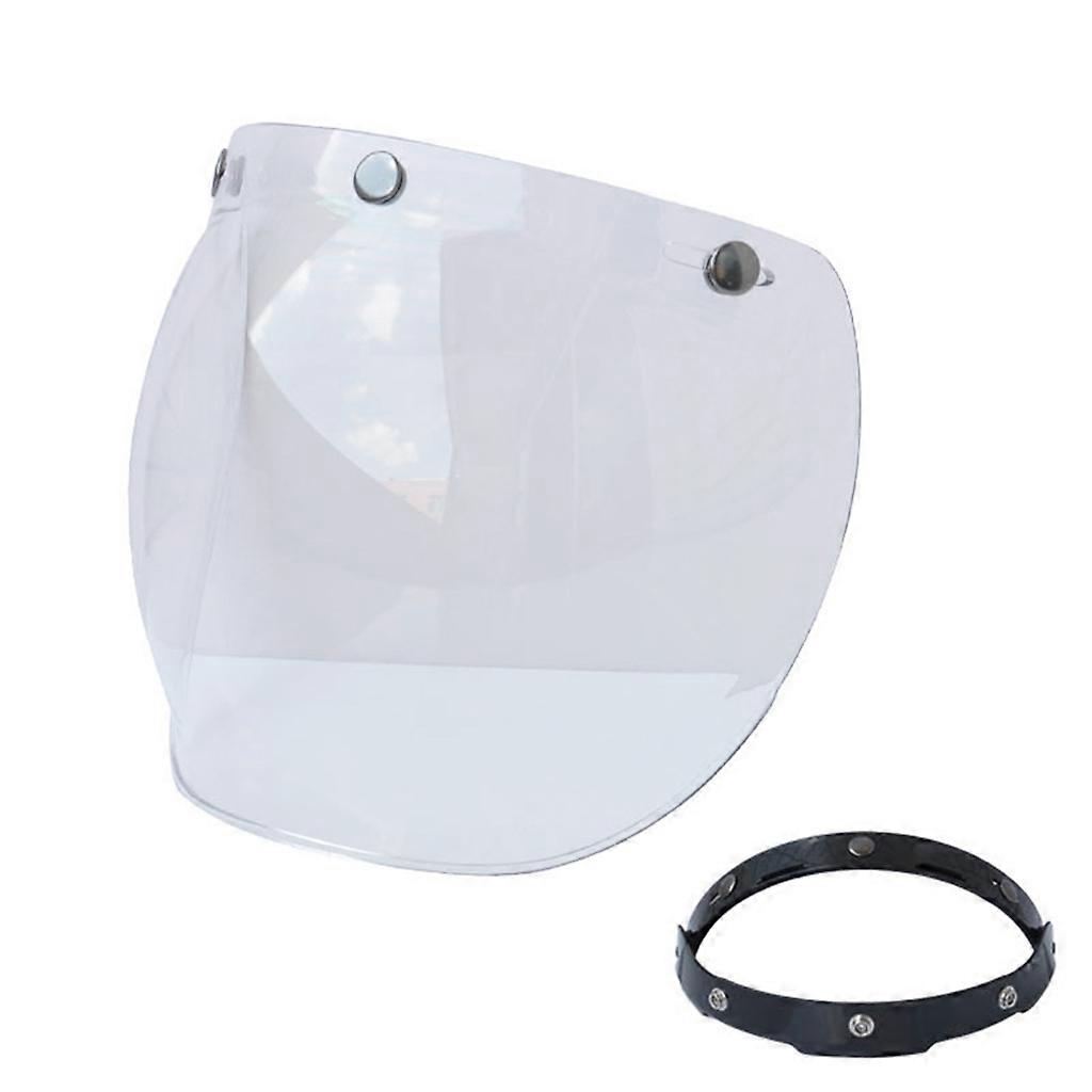 Universal 3-snap Bubble Shield- for Open-Face Motorcycles Helmets