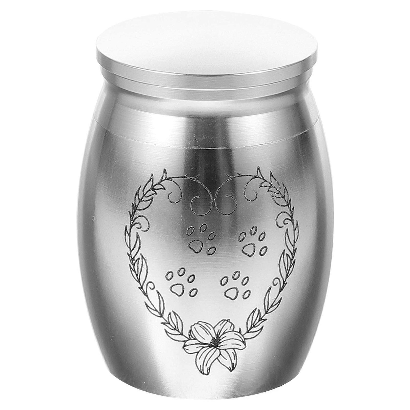 Alloy Pet Urn Cinerary Casket Memorial Cremated Box Small Cat Ashes Keepsake Container