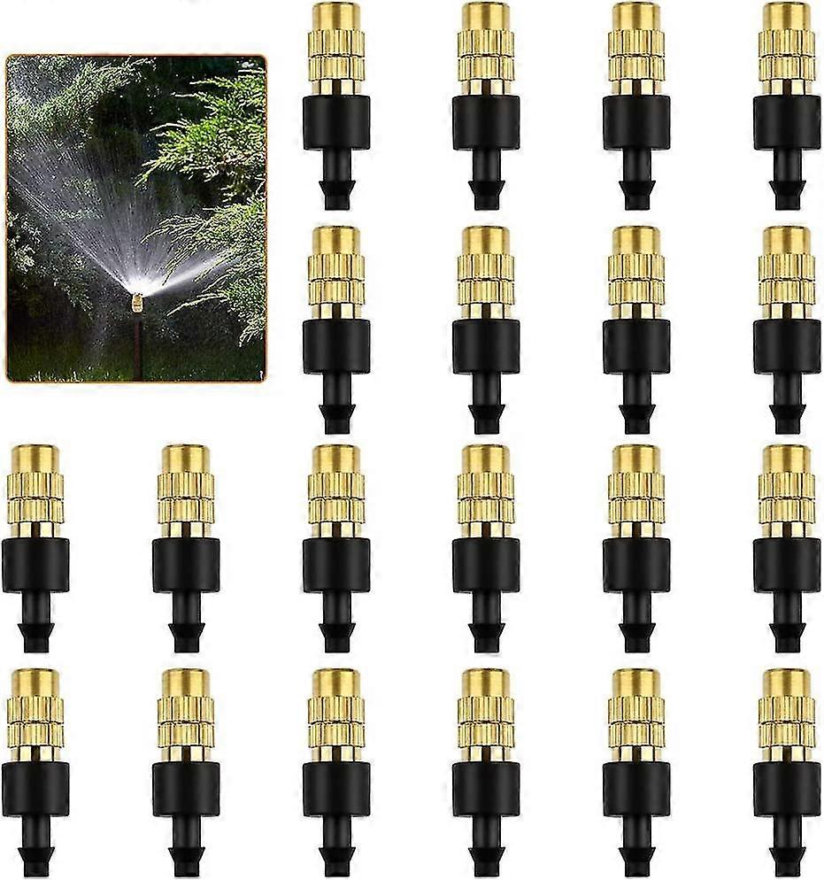 20 Pcs Adjustable Brass Misting Spray Nozzle, Sprinkler Head Nozzle Atomizing Sprinklers for Garden Watering Irrigation
