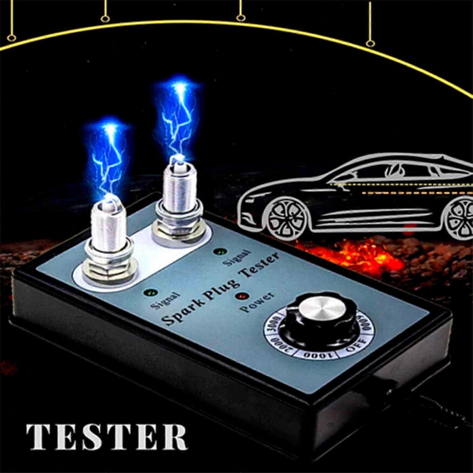 Dual Plug Car Spark Plug Tester 12V Gasoline Ignition Plug Diagnostic Tool