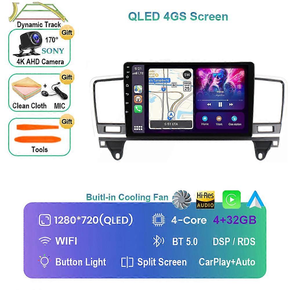 Android 13 For Mercedes-Benz M-Class M Class W166 ML 2011 - 2015 Car Multimedia Radio Navigation GPS Auto Carplay 4G WIFI QLED