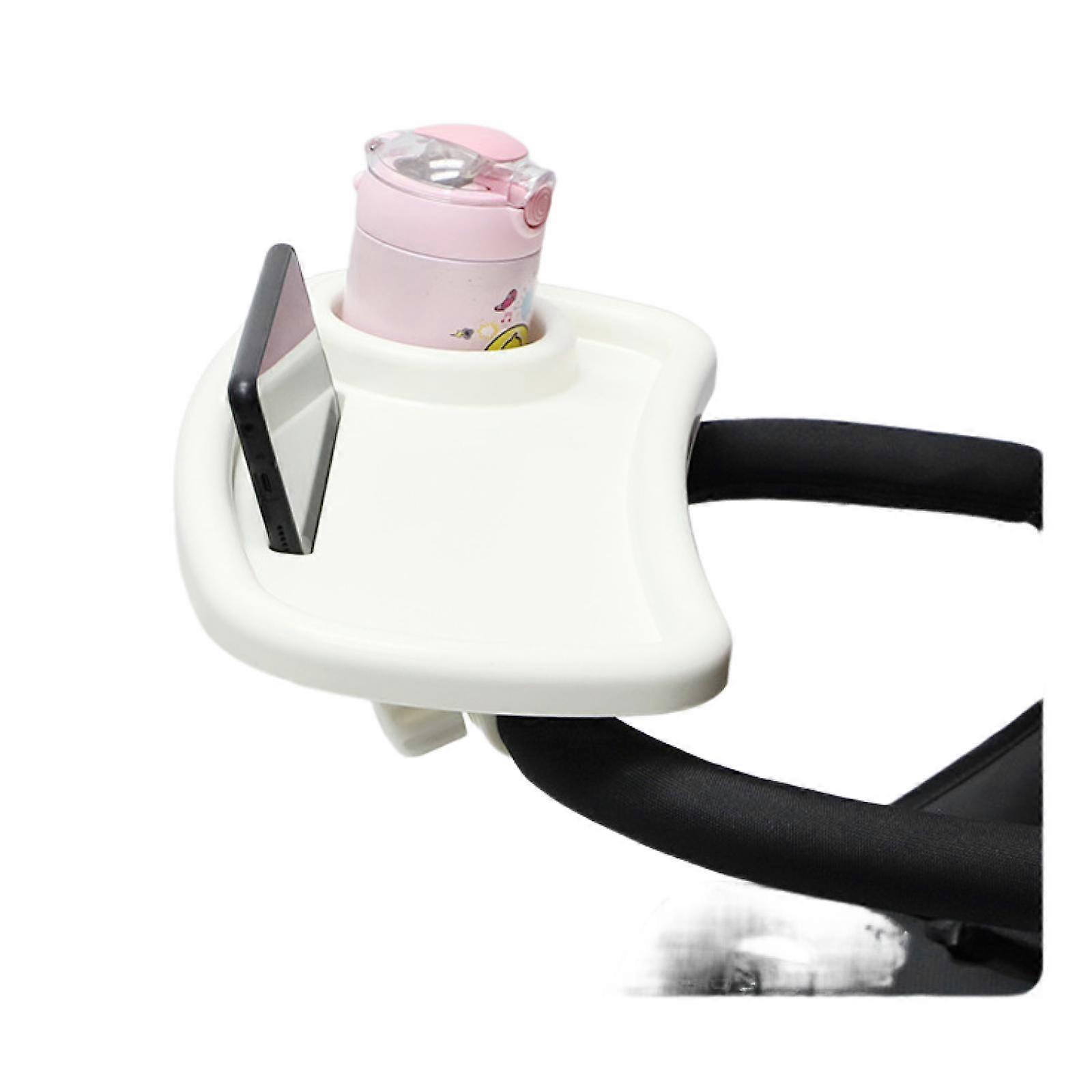 2024 New Universal Stroller Snack Tray, Cup Holder Tray with Silicone Flexible Handle, Universal Stroller Snack Tray Attachment for Babies and Toddler