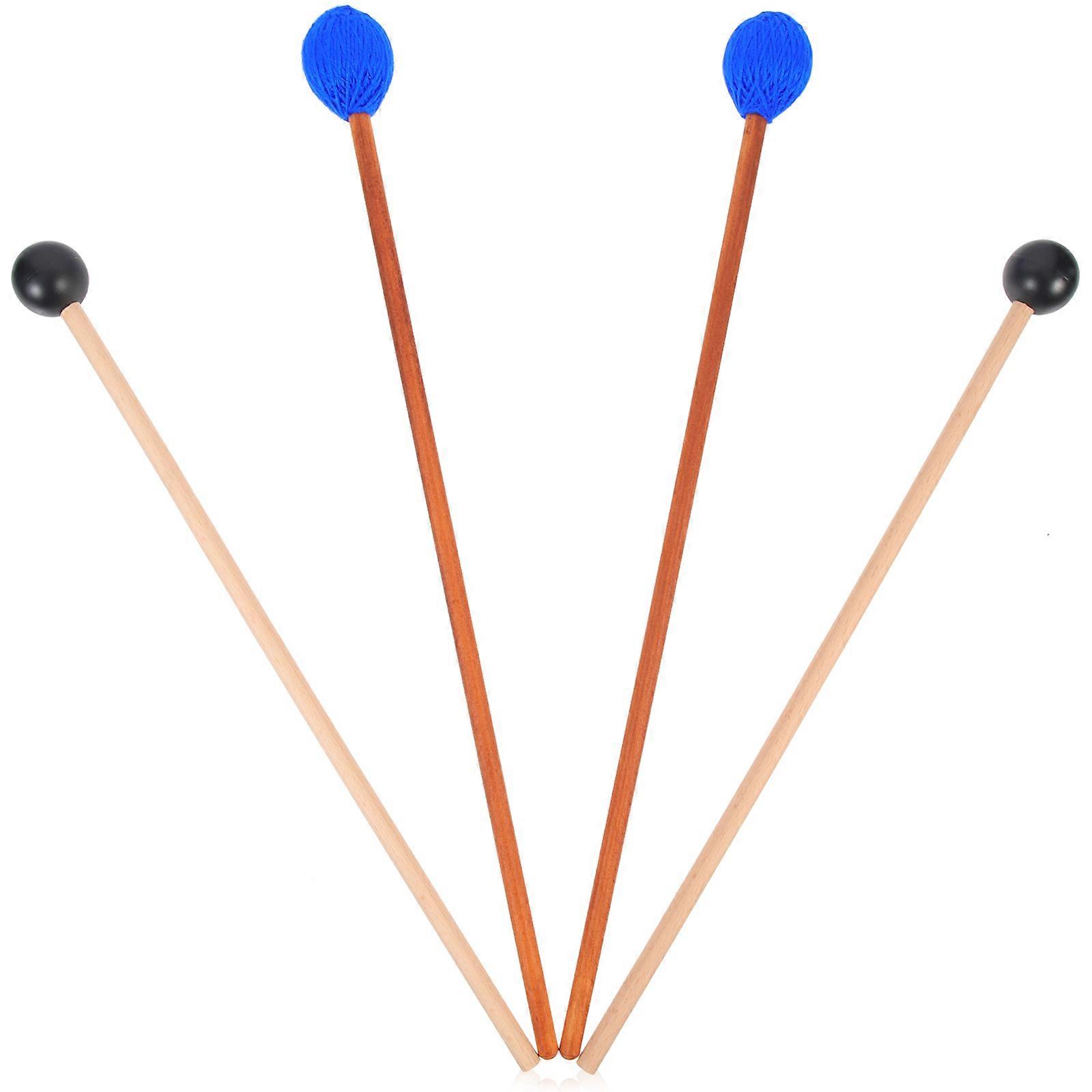 2 Pairs Marimba Mallets Yarn Marimba Mallets Rubber Mallets Sticks Percussion Sticks