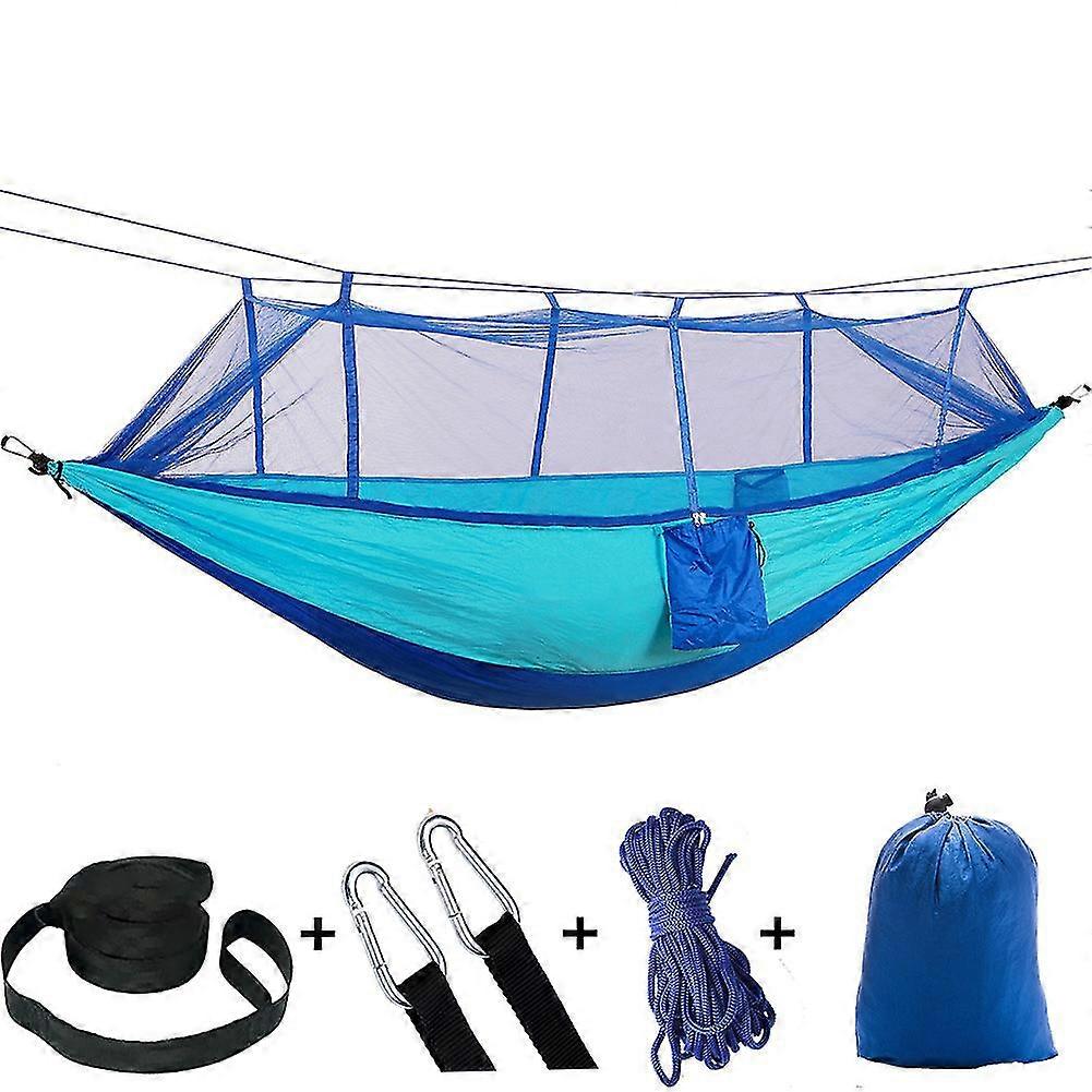 1-2 Person Portable Outdoor Camping Hammock With Mosquito Net High Strength Parachute Fabric Hanging Bed Hunting Sleeping Swing