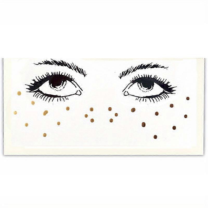 JUNGE * وشم وجه مؤقت مقاوم للماء منش محظور ملصقات ماكياج ملصقات العين وشم وهمي ذهبي متلألئ تاتو للجسم الوجه مسمار Y2K