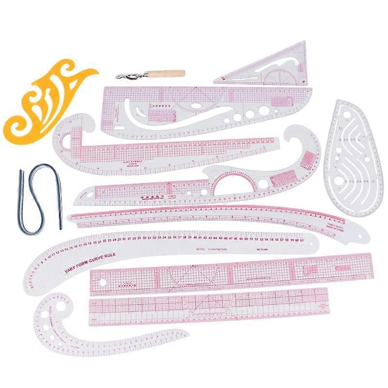 Sewing Ruler Set of 13 French Curve Ruler Measure Beginner Accessories Equipment