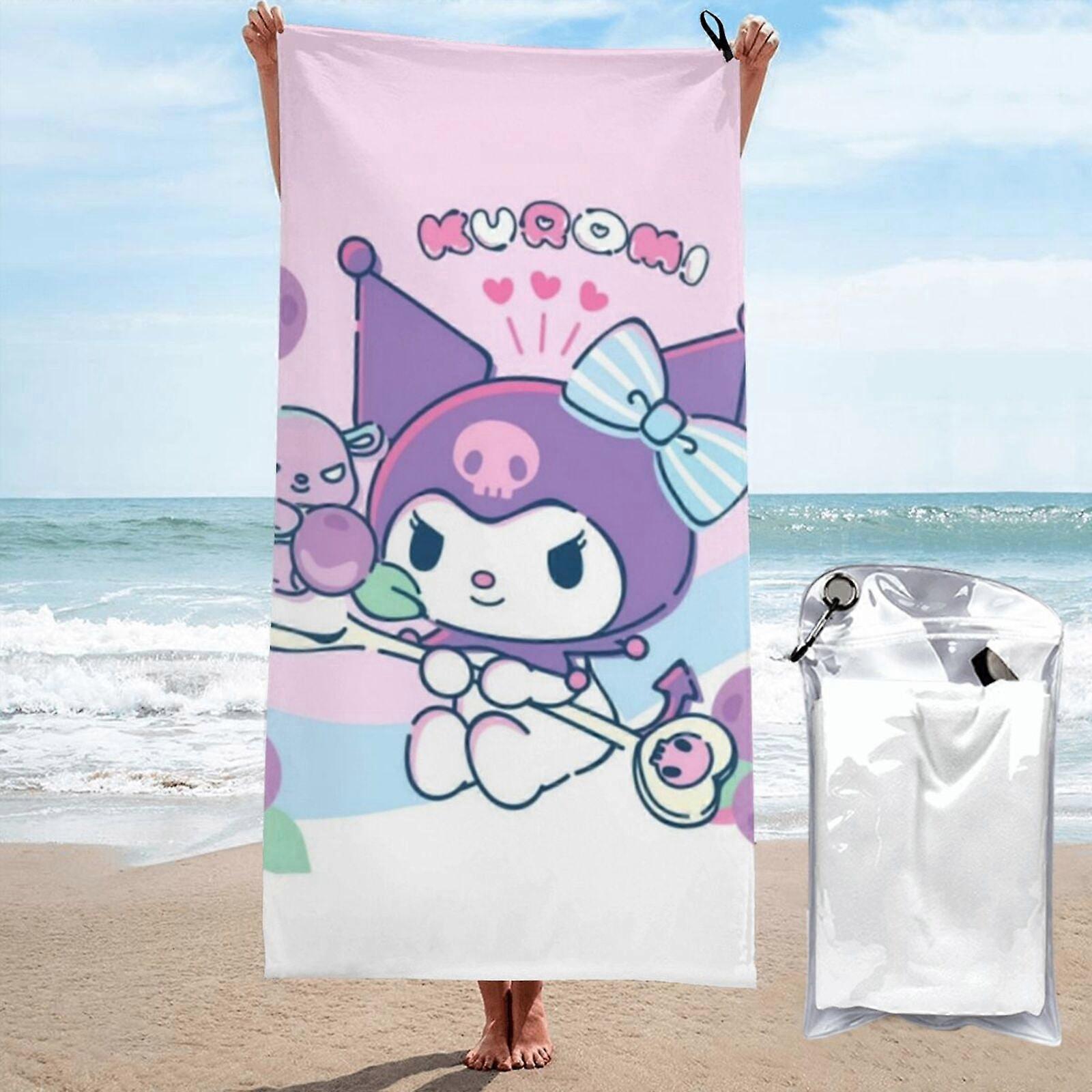 p467Kuromi Beach Towel Absorbent Large Towel 3D Cartoon Towel LXMT2605