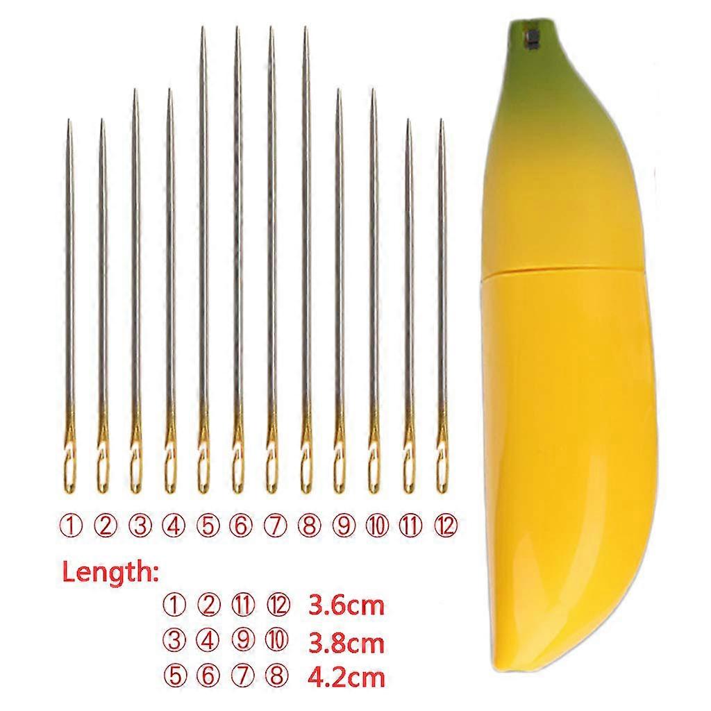 12 Pieces/Set Side Threading Sewing Needles Sturdy Durable Stitching Needles