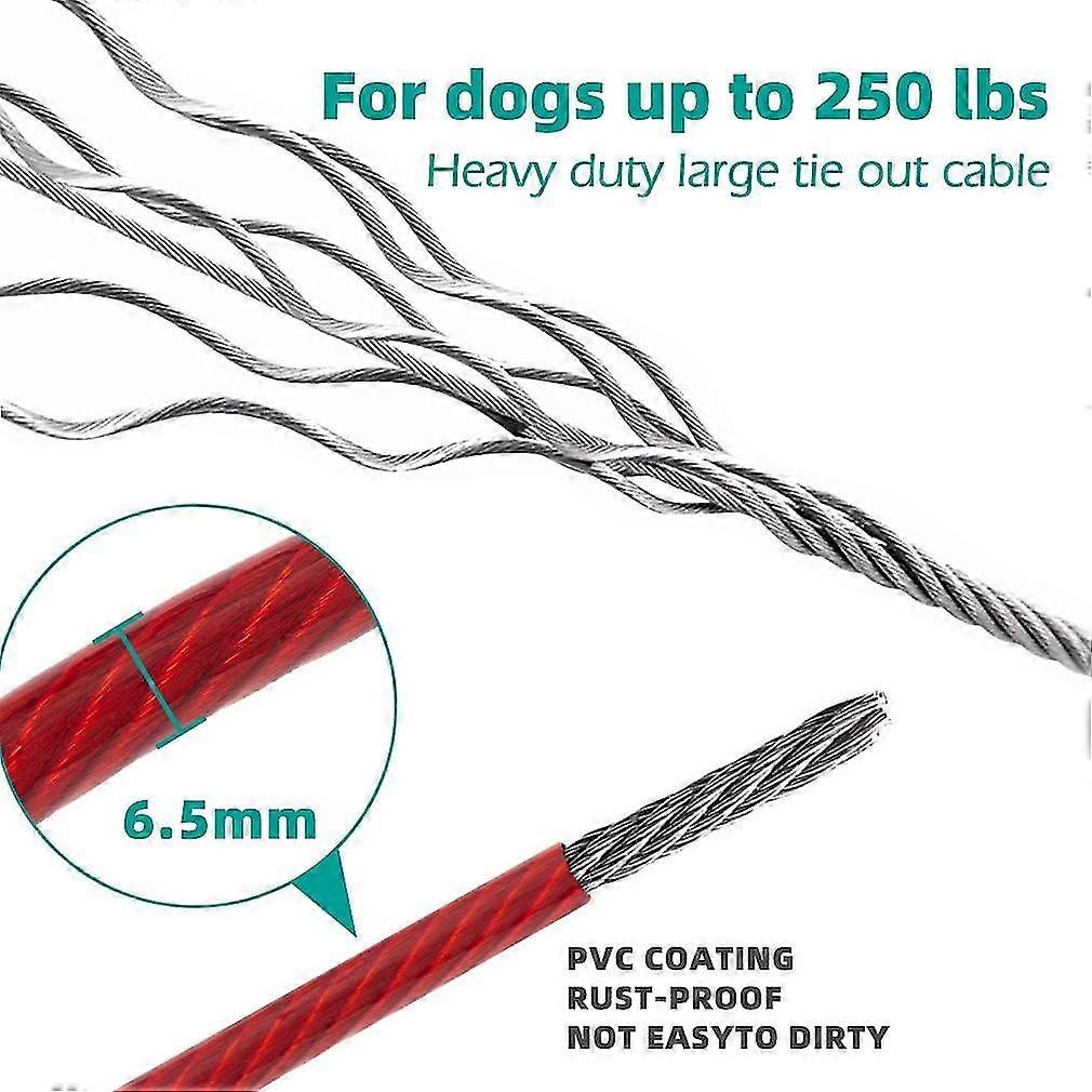 50ft Dog Tie Out Cable Compatible With Dogs