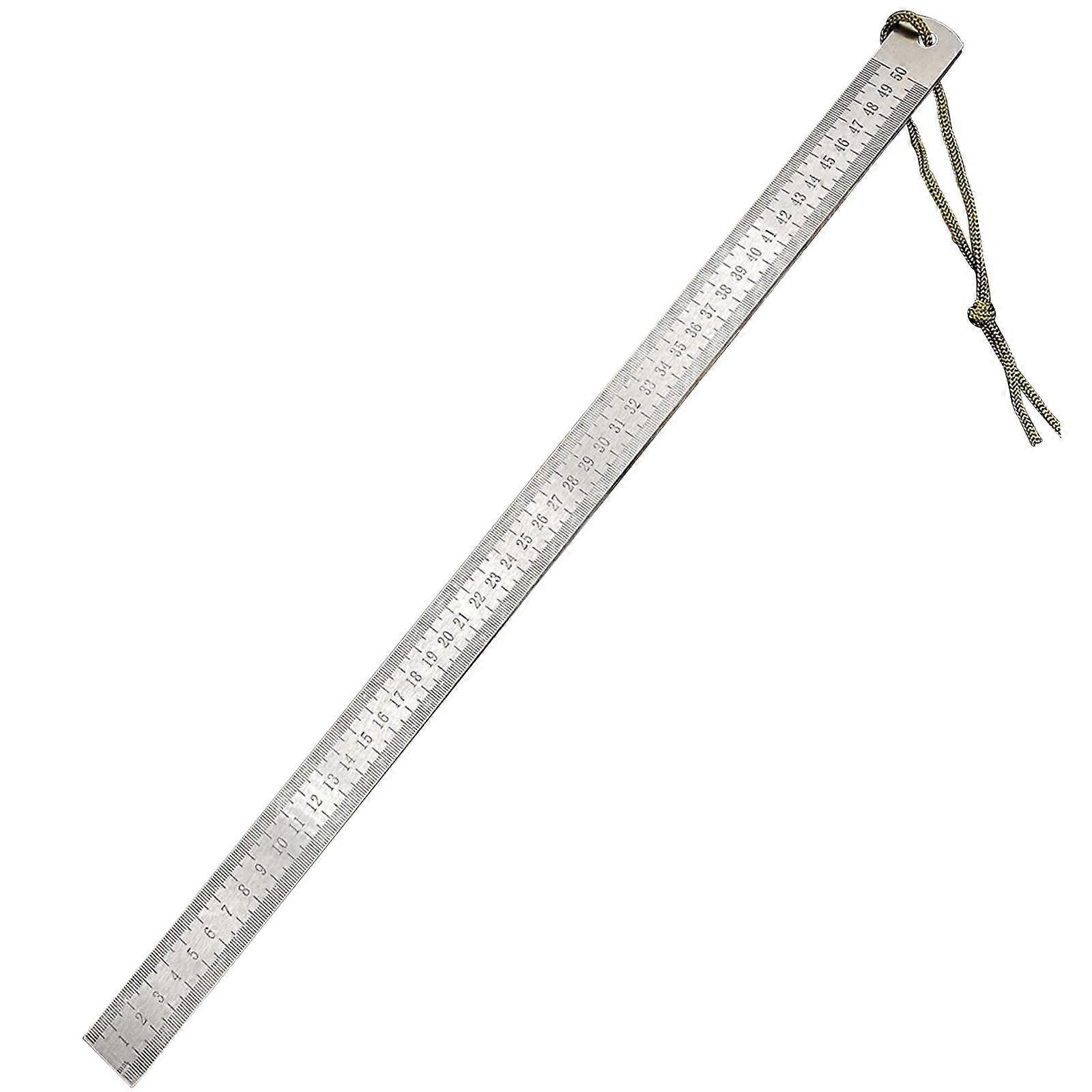 Stainless Steel Ruler Solid 50cm Scale Markings for Learning Mechanical Work