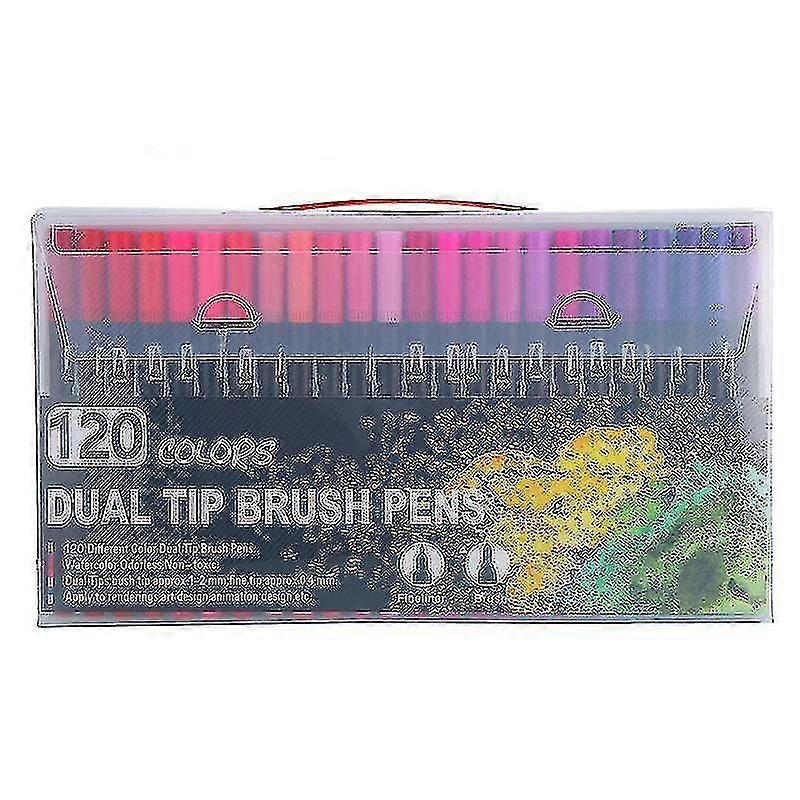 Soft Brush, Art Color Marker Set - Pencil Calligraphy (1 Set, 120 Count, Multicolor)