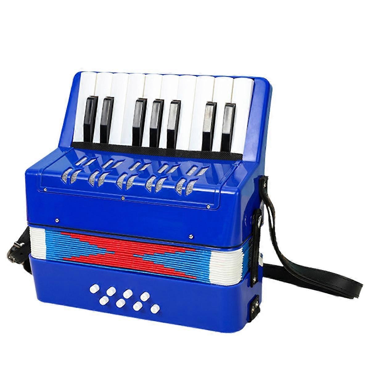 Blue 17 Keys 8 Bass Accordion Children'S Educational Musical Instrument for Students Beginners