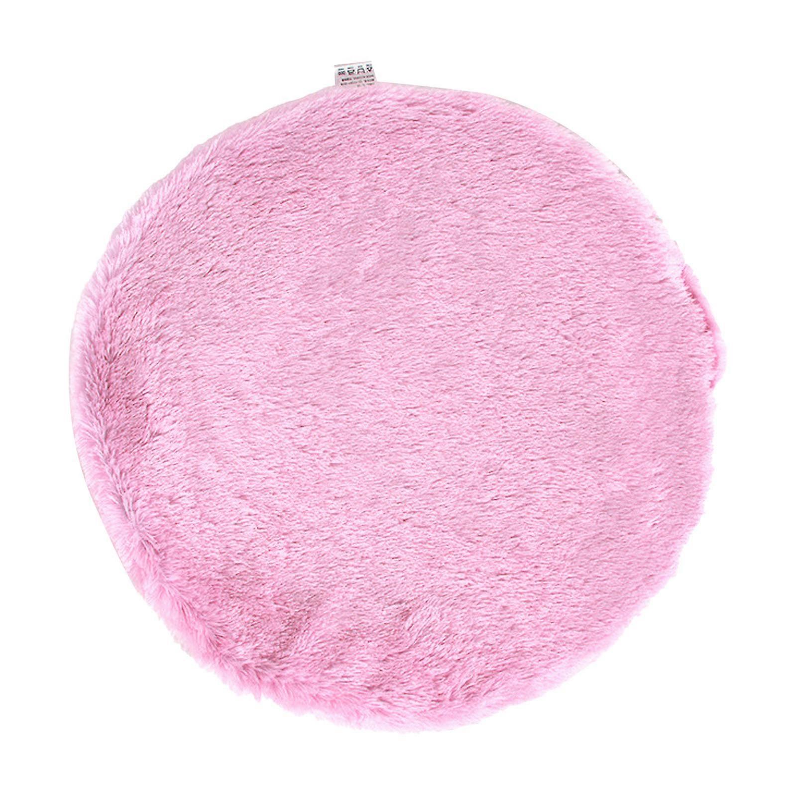 Pet Sleeping Pad Soft Warm Prevent Slip Washable Cat Bed Mat with Back Canvas Pocket for All Seasons Pink Round