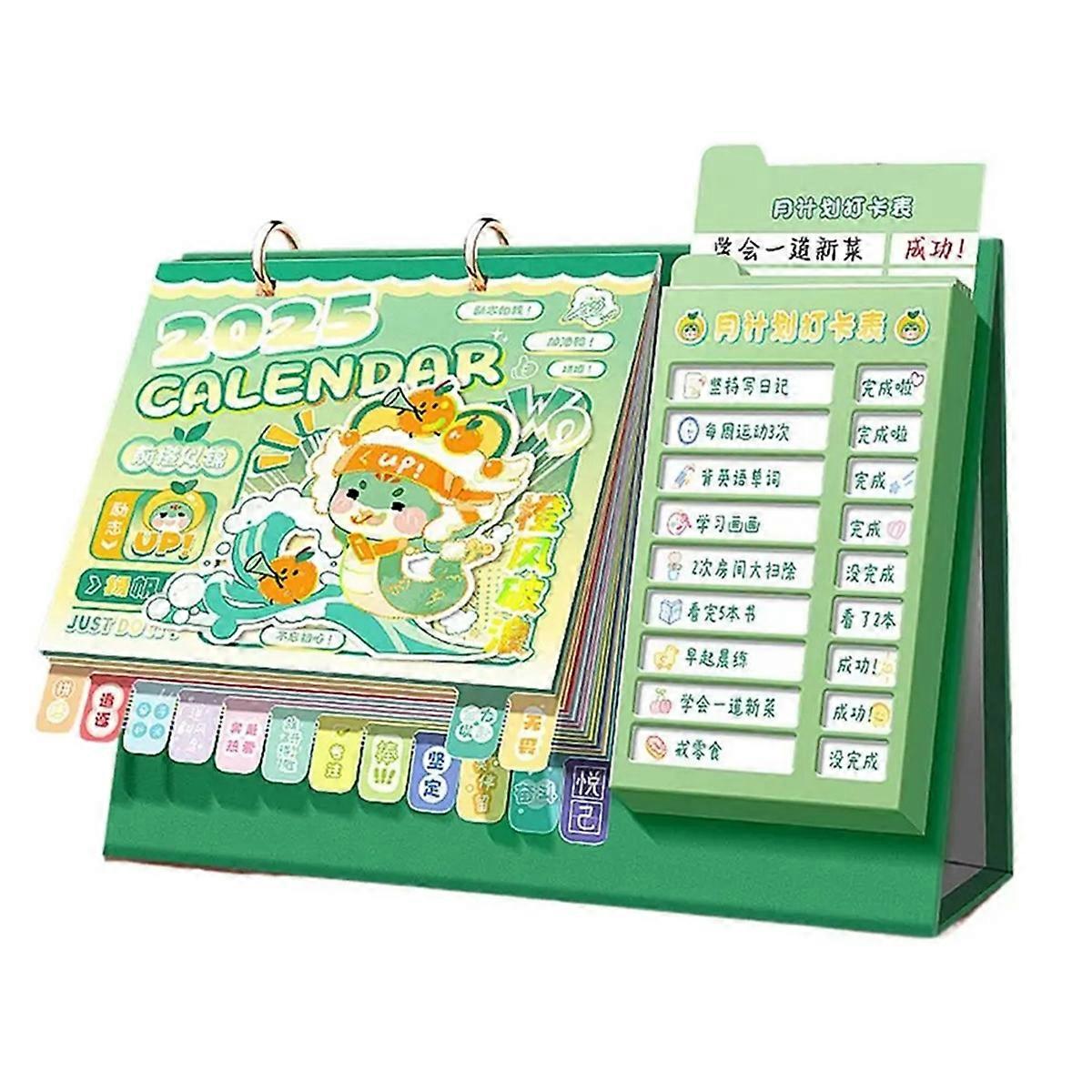 2025 Desk Calendar Year of the Snake Tabletop Flipes Monthly Calendar Schedules Planner with Labels