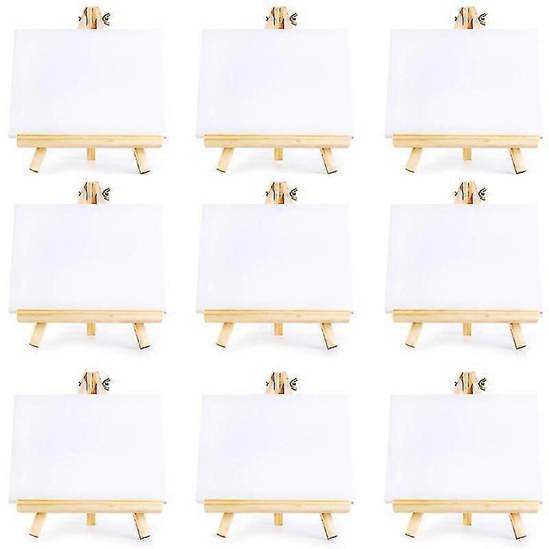 10 Set Artists Mini Canvas Set Painting Craft Diy Drawing Small Table Easel Gift