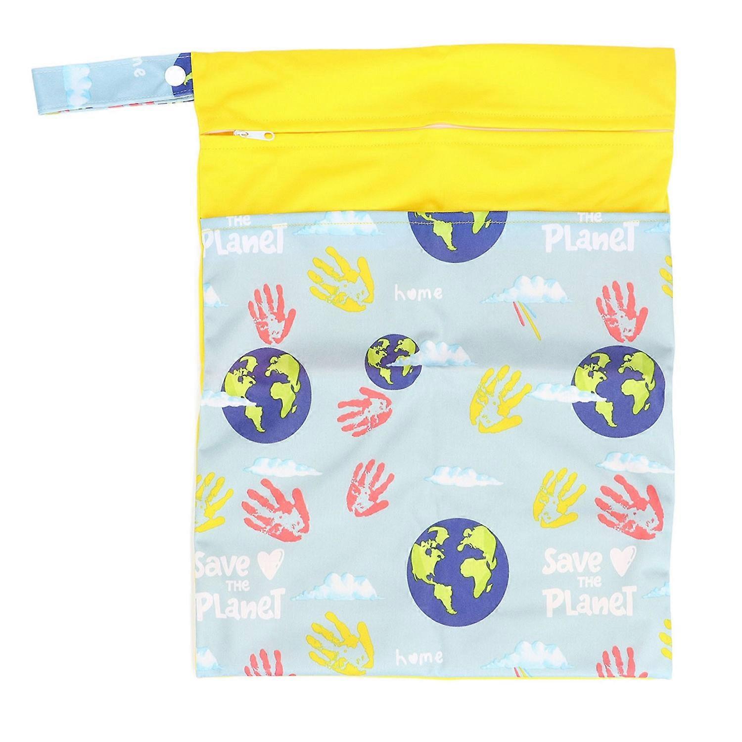 Wet Dry Bag Waterproof Diaper Bag Separated Portable Hanging Bag with Dual Pockets Dual Zippers for