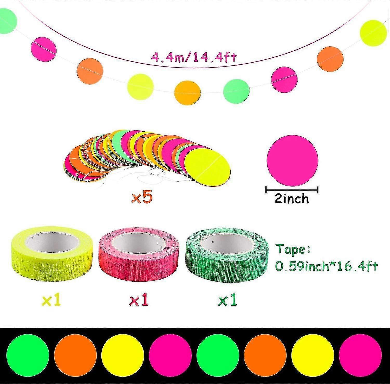 Jinyi Set, 3 S Uv Reactive Tape, Garland Dot Hanging Rat Wedding Glow Rat