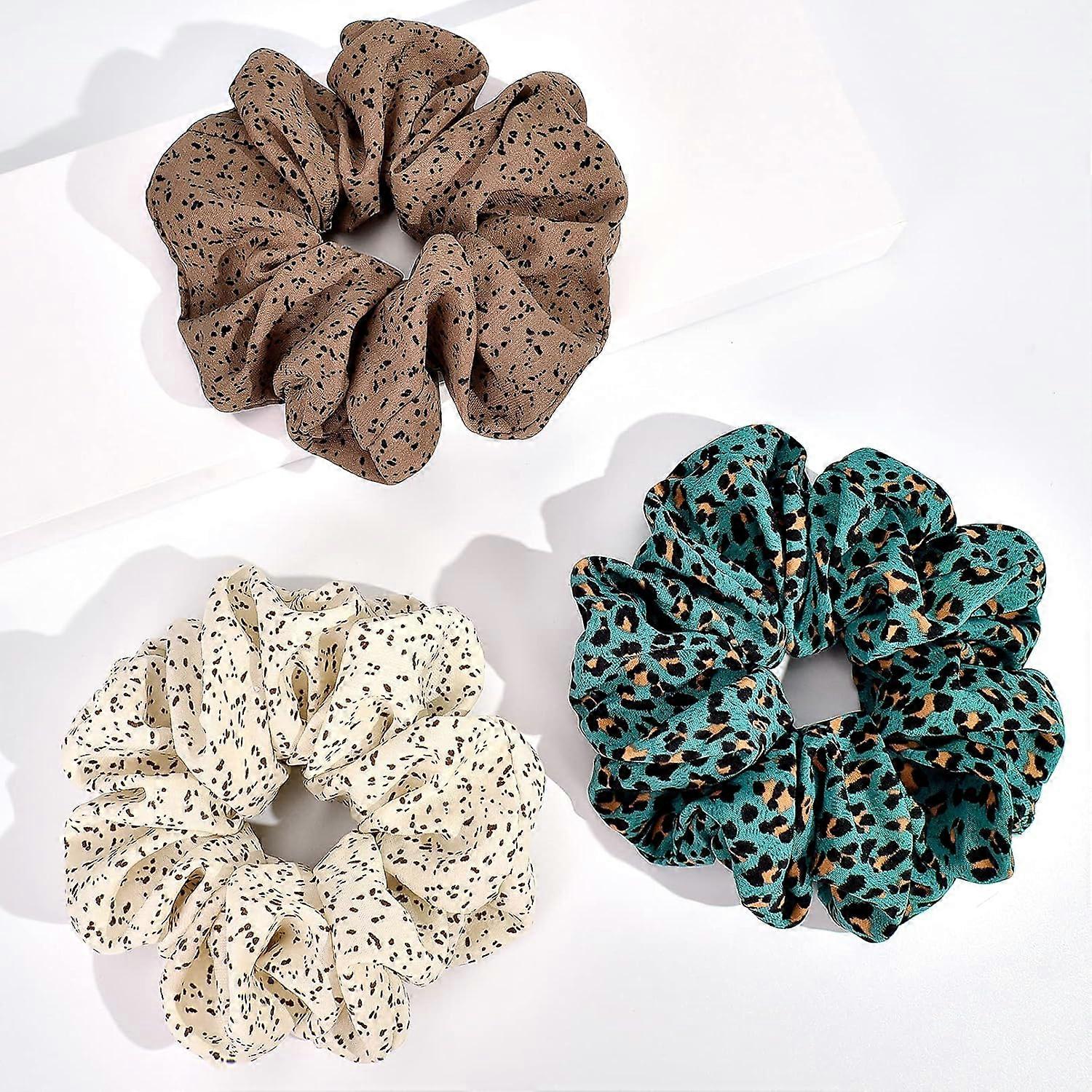 Oversized Soft Leopard Scrunchies