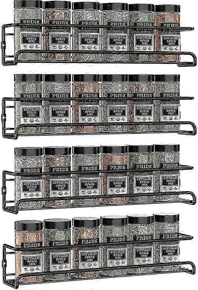 4 Pack Kitchen Shelf Spice Rack Wallmounted Storage Organizer Cupboard Stand