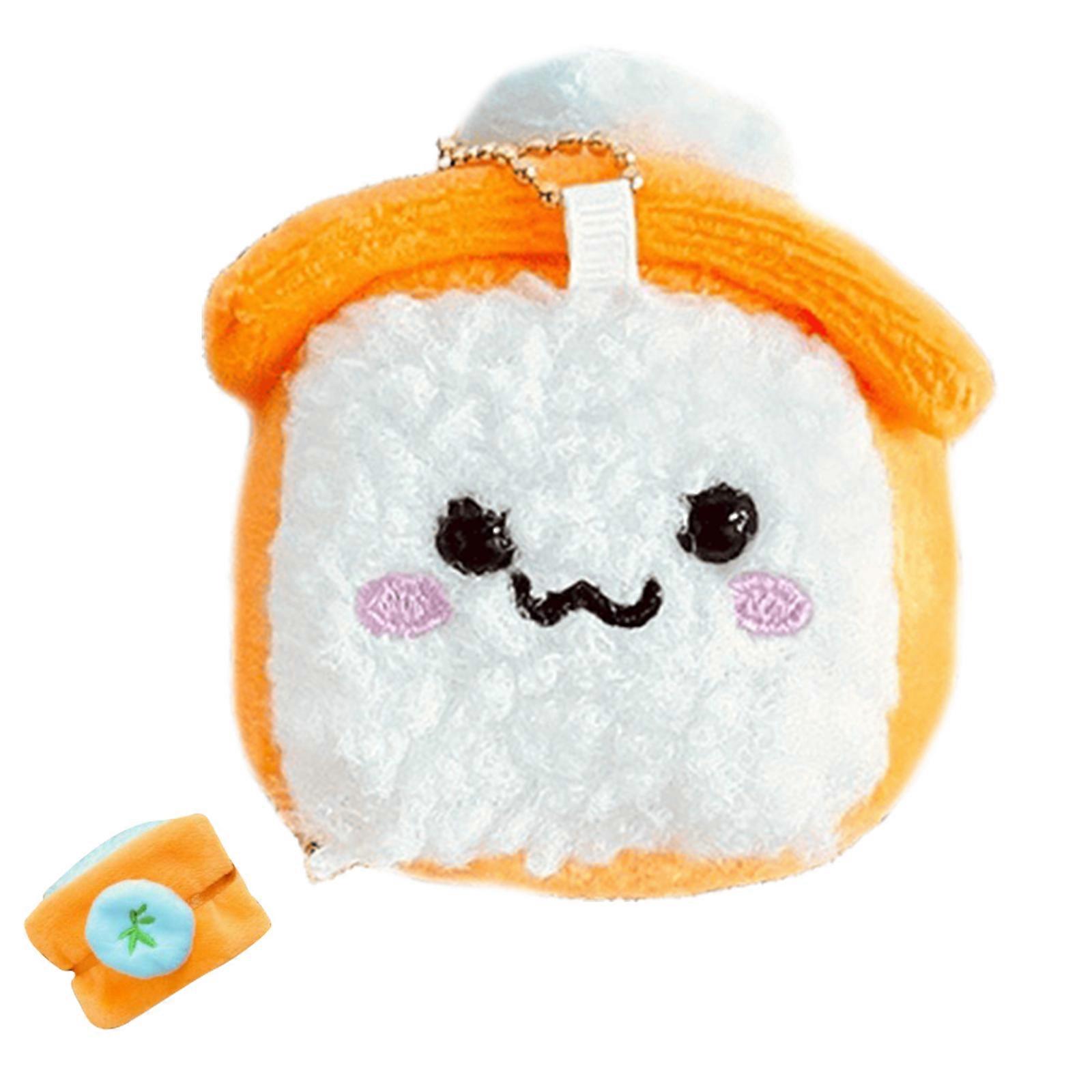 Eye Catching Sushi Plush Ornament Bag Charm Keyring For Adding Charm To Your Belongings Great For Decoration And Gifting Orange