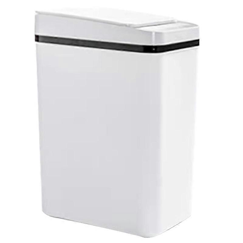 Smart Trash Can with Lid 360 Degrees Induction Automatic Opening Waterproof Contain Waste Light Touch Switch Mute Induction Waste Bin for Home QingHai